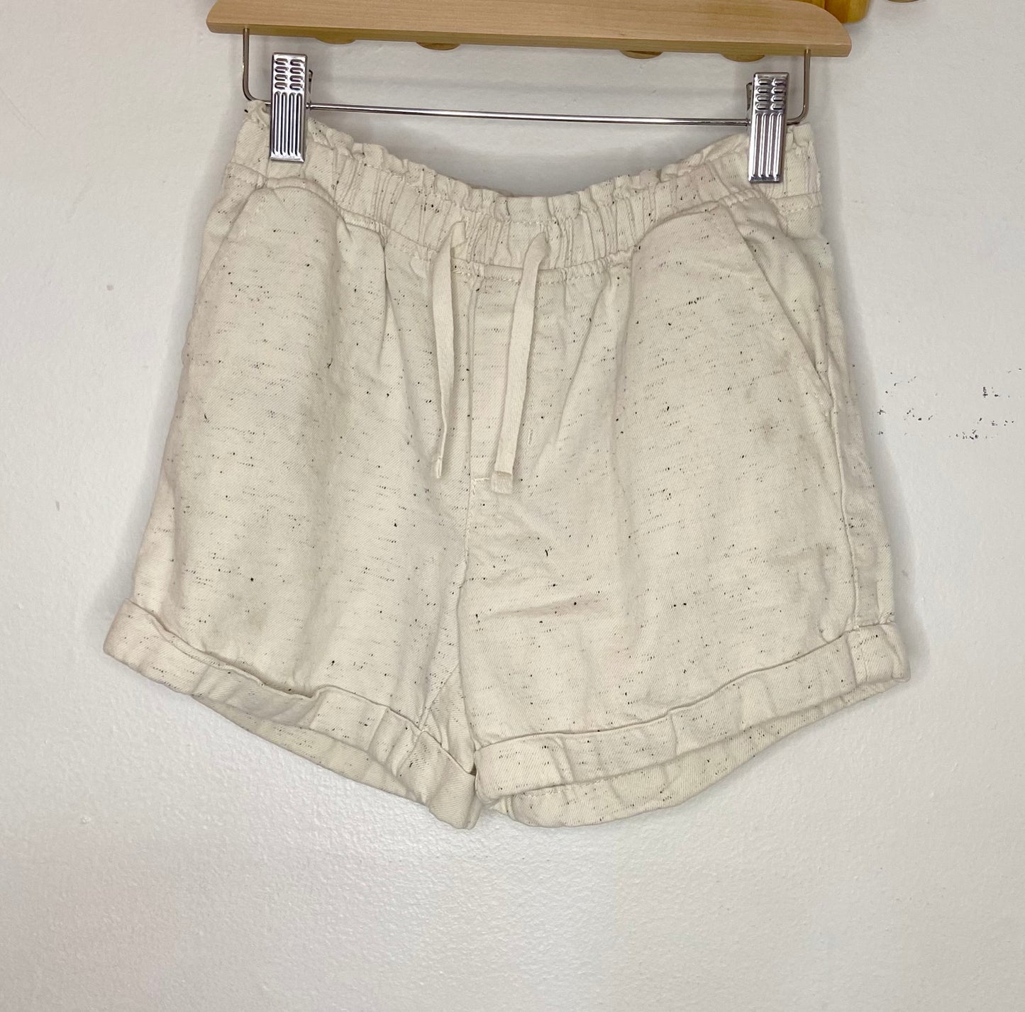 Cream speckled denim shorts 10-11y