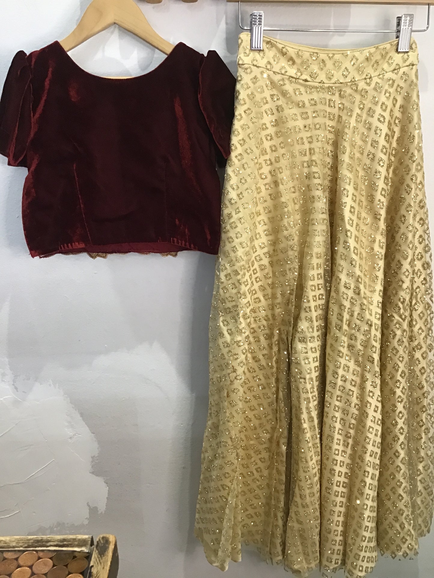 Red and gold lehenga 8-12y