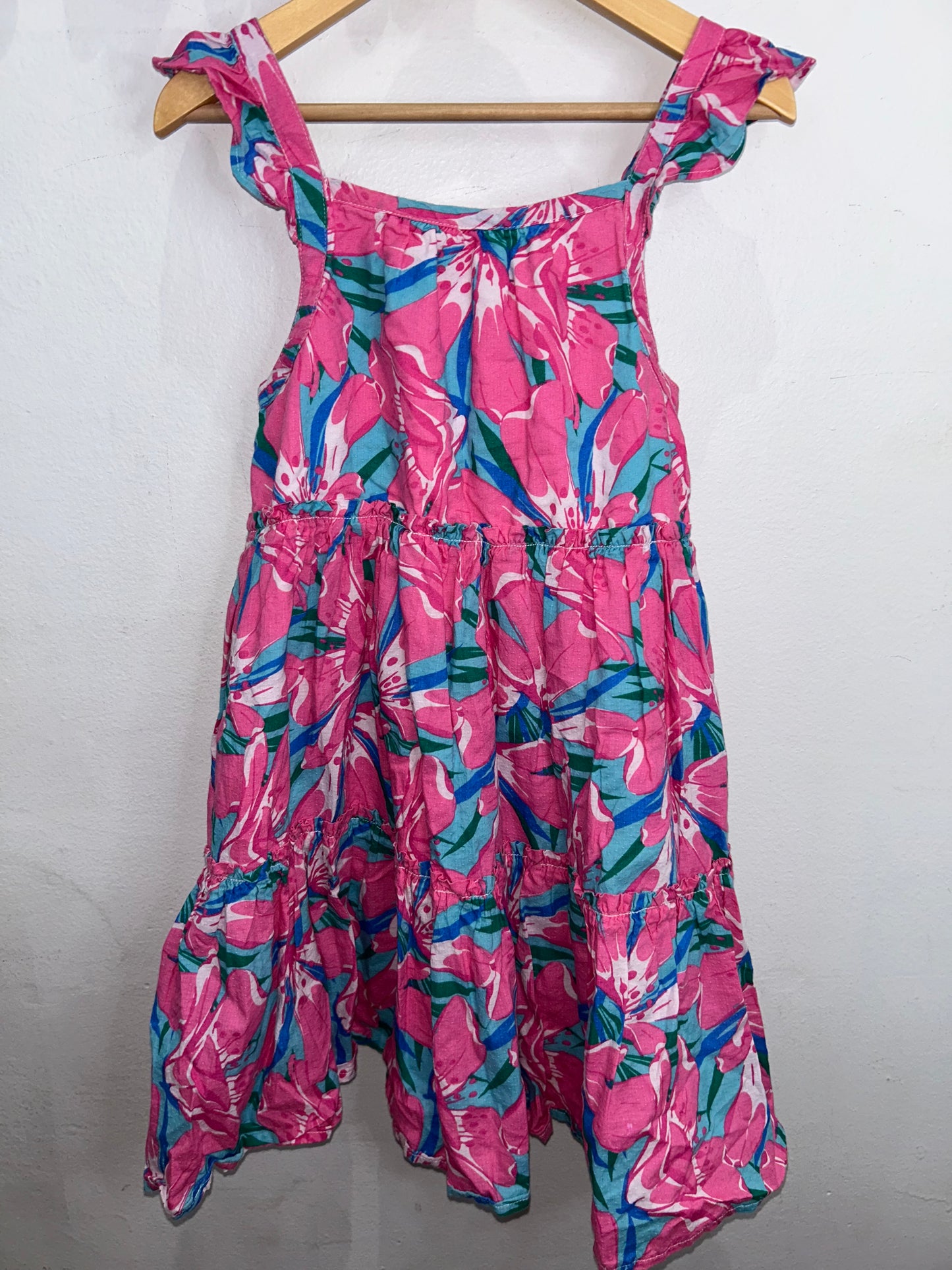 Pink print dress 10y