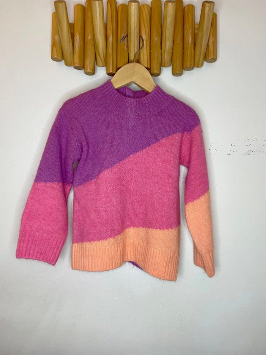 Neon tricolour sweater 18-24m