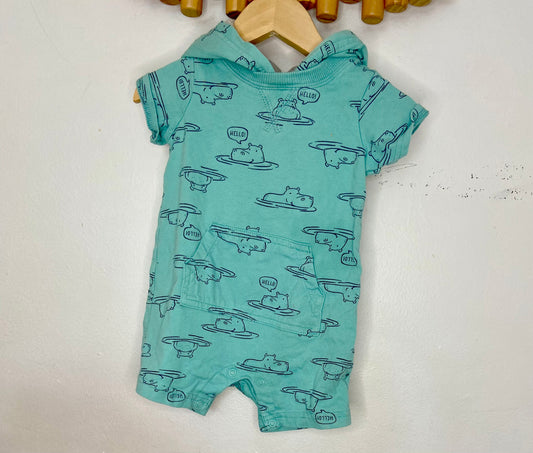 Hippo shorty romper 12m