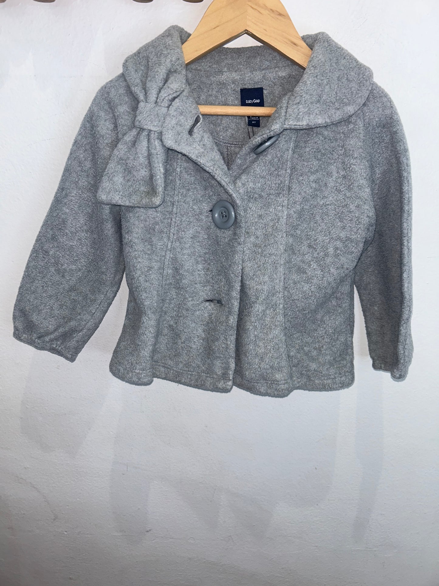Grey fleece coat 2y