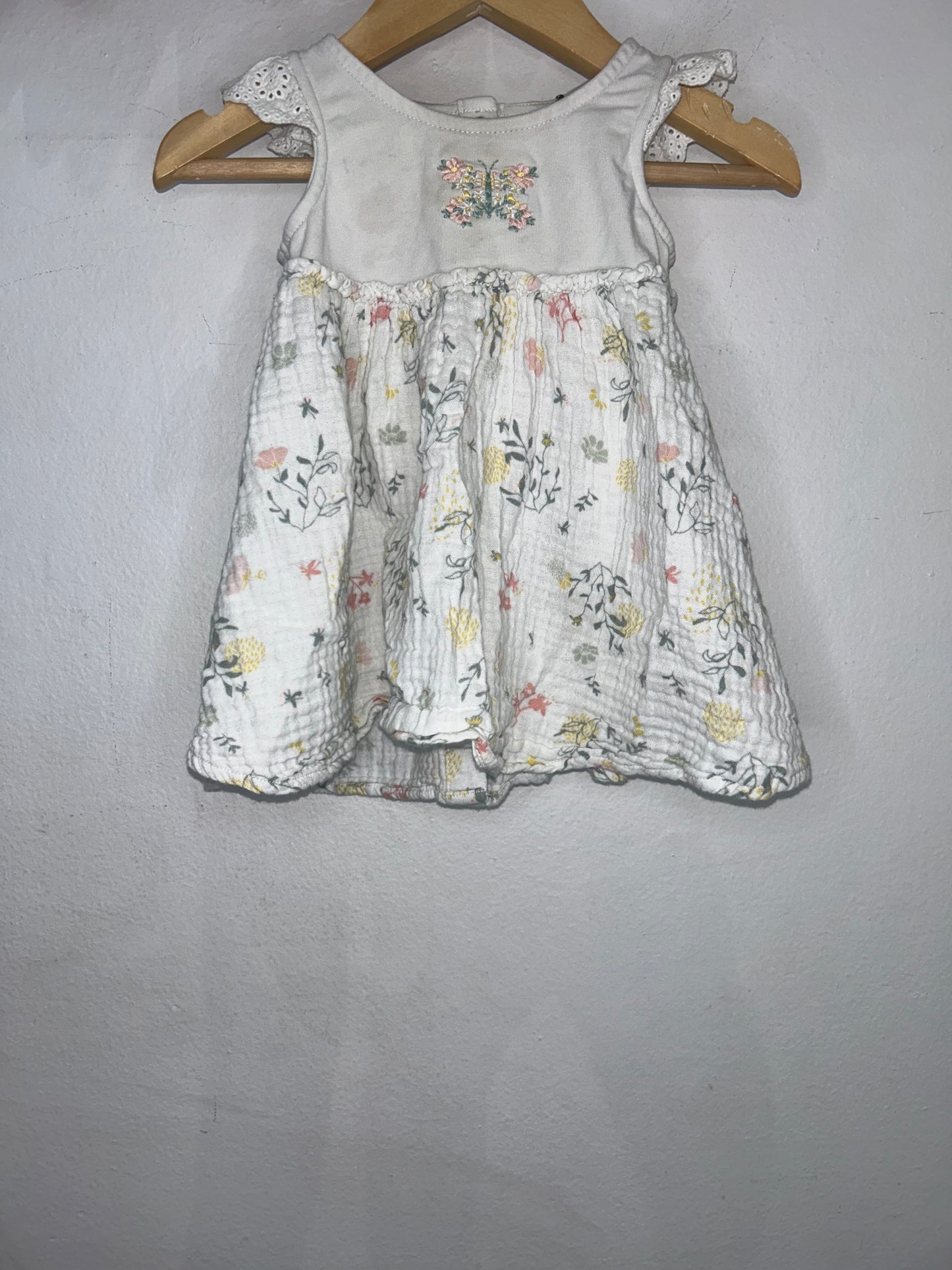 Embroidery butterfly dress 6m