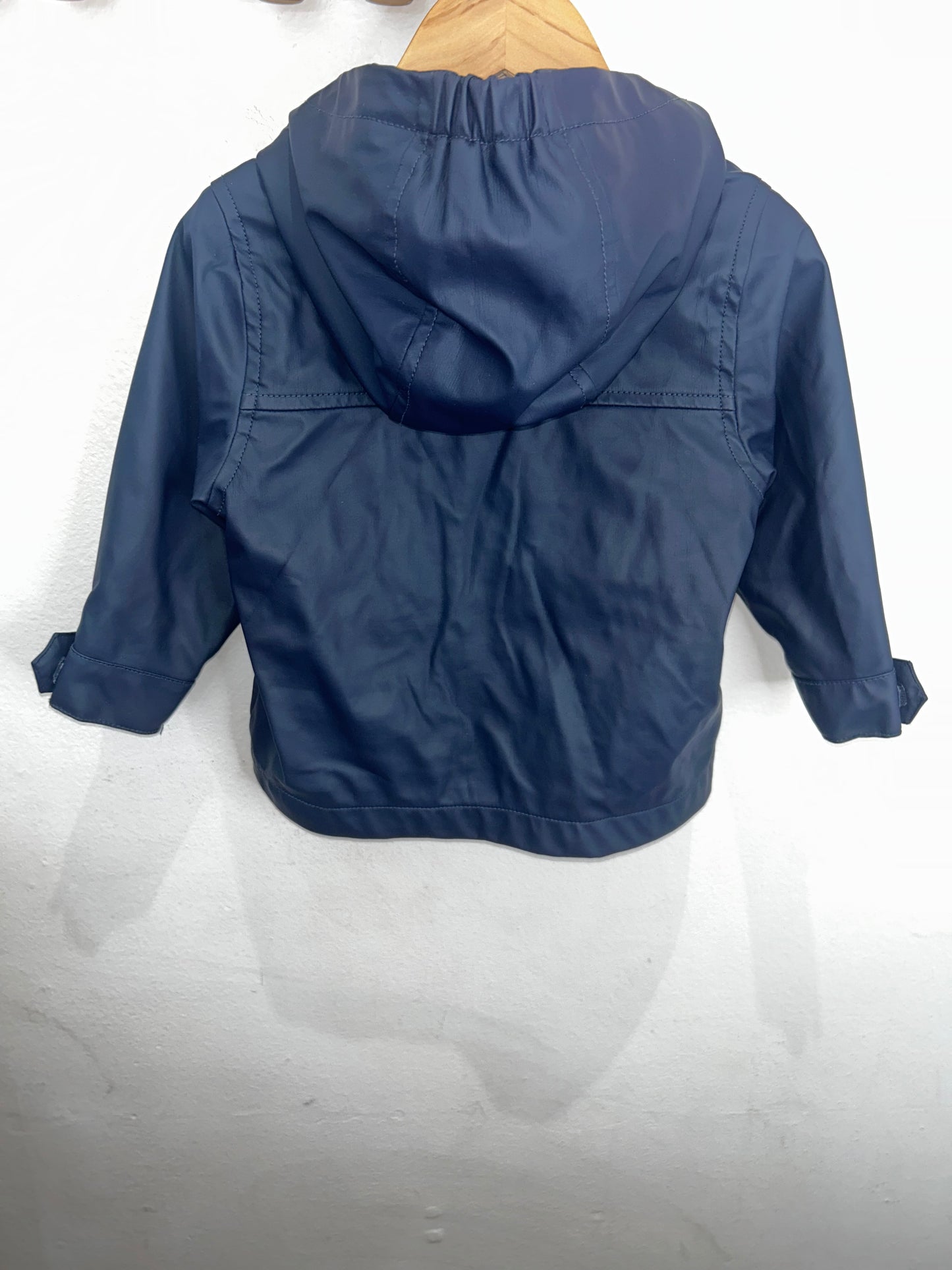 Navy rain jacket 12-18m