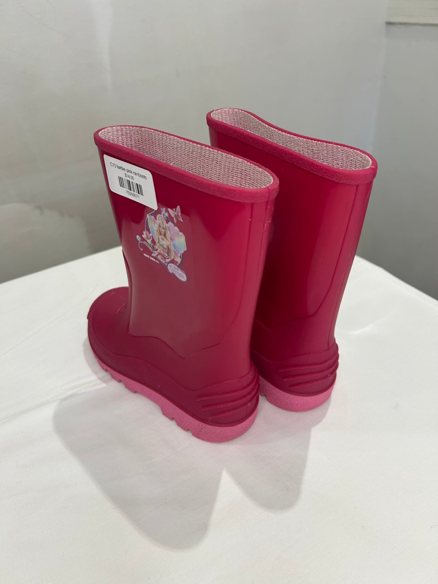 C13 barbie pink rainboots