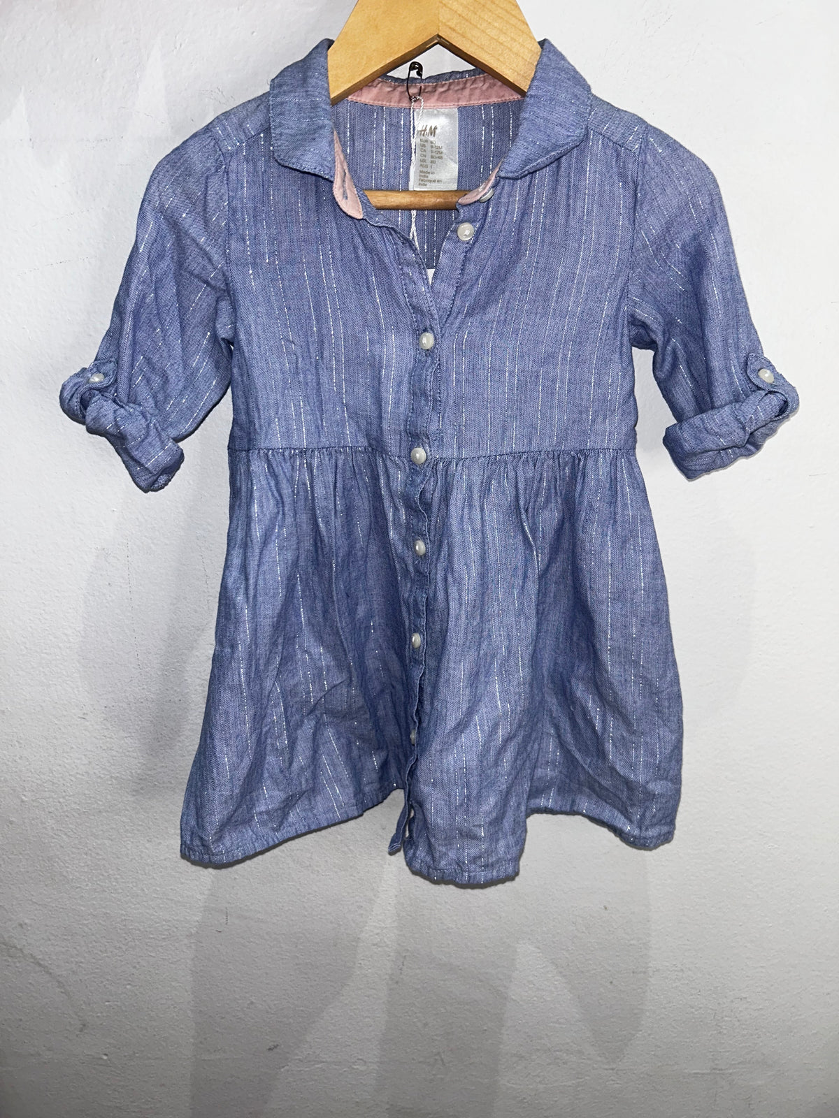 Sparkly thread shirt dress 9-12m