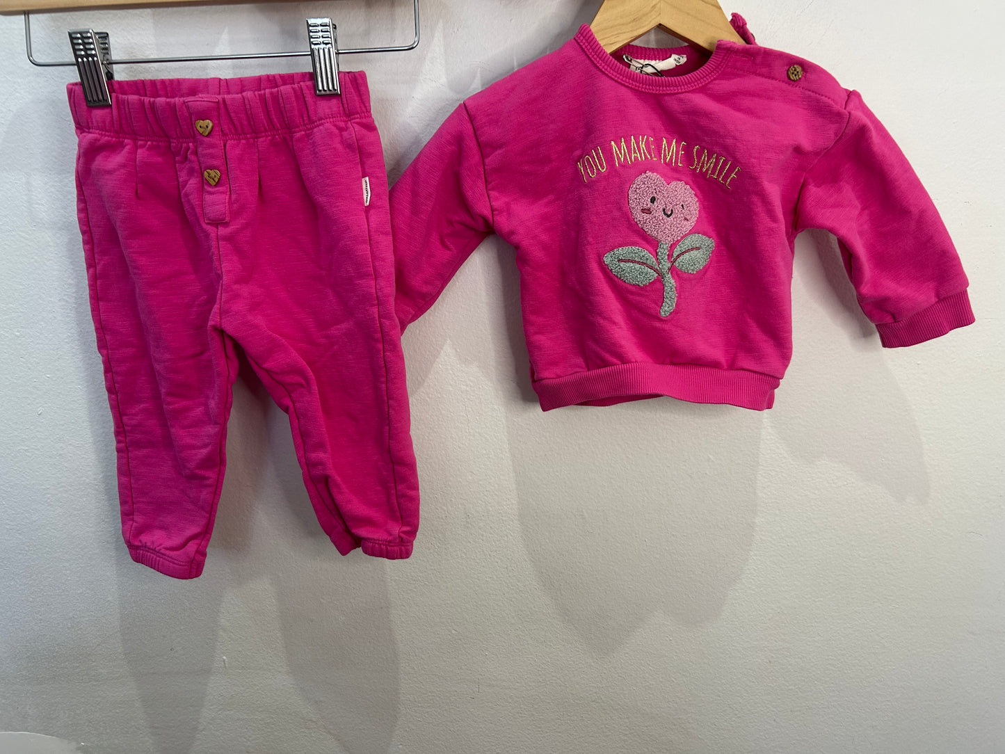 Pink jogger set 6m