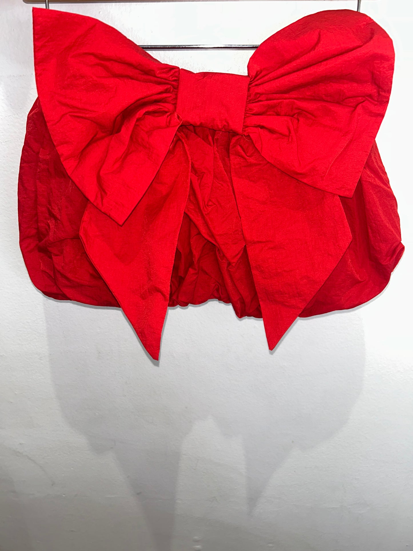 Red bow bubble skirt 2-4y