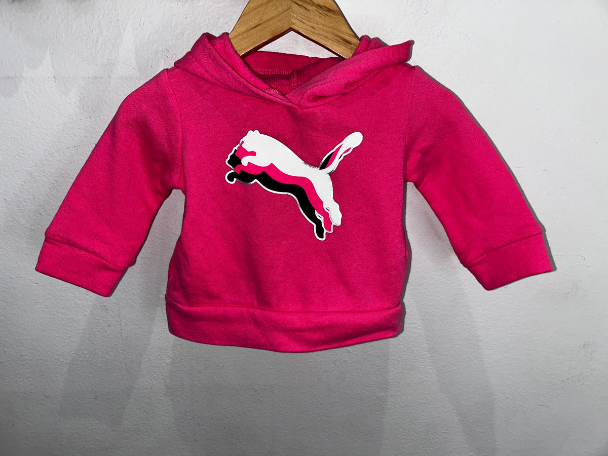 Hot pink Puma hoodie 0-3m