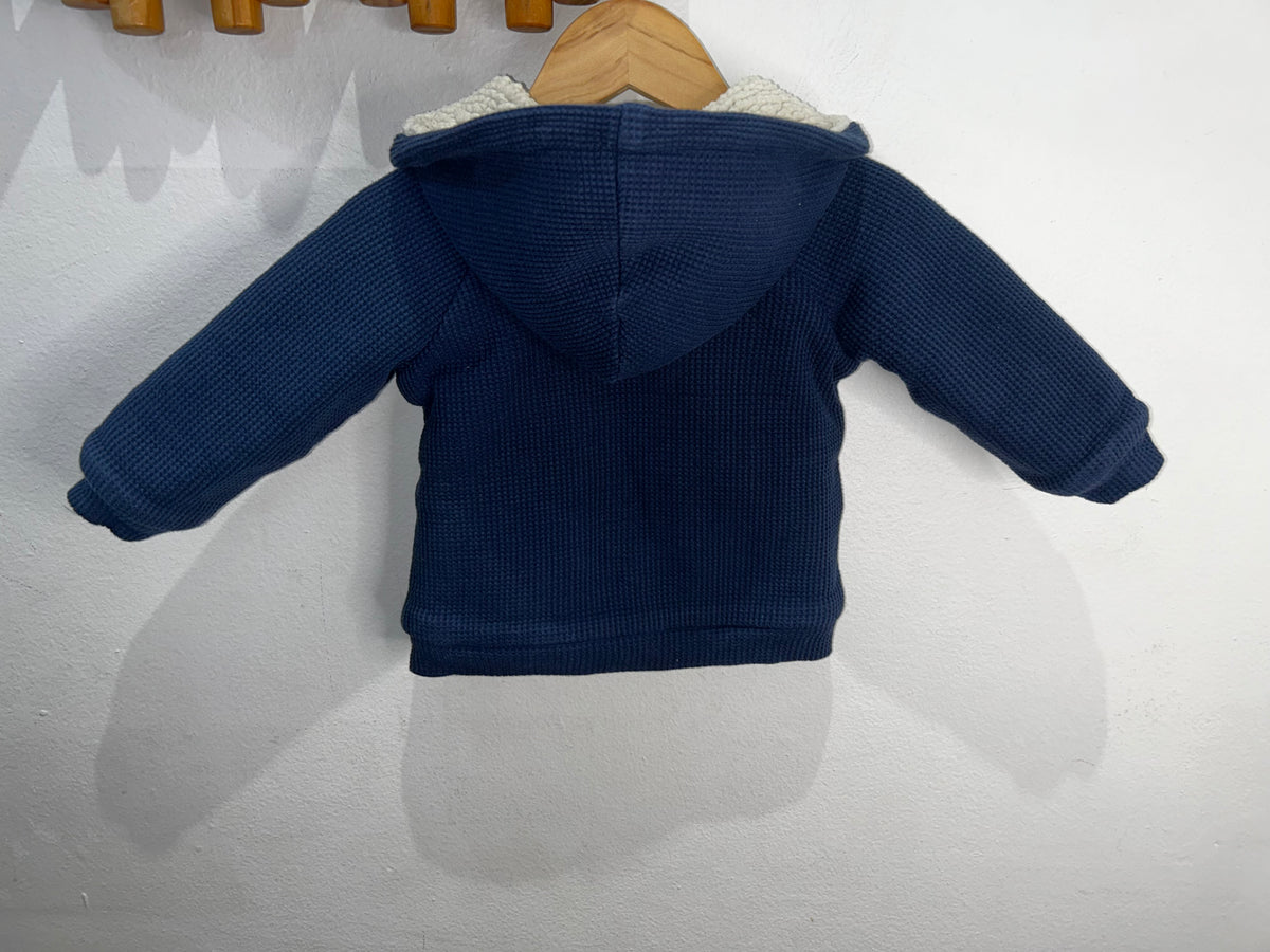 Furry blue sweatshirt 9m