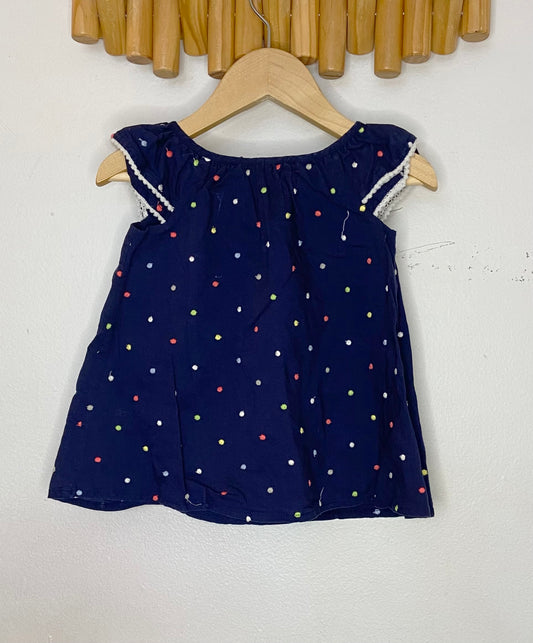 Embroidered dots dress 3-6m