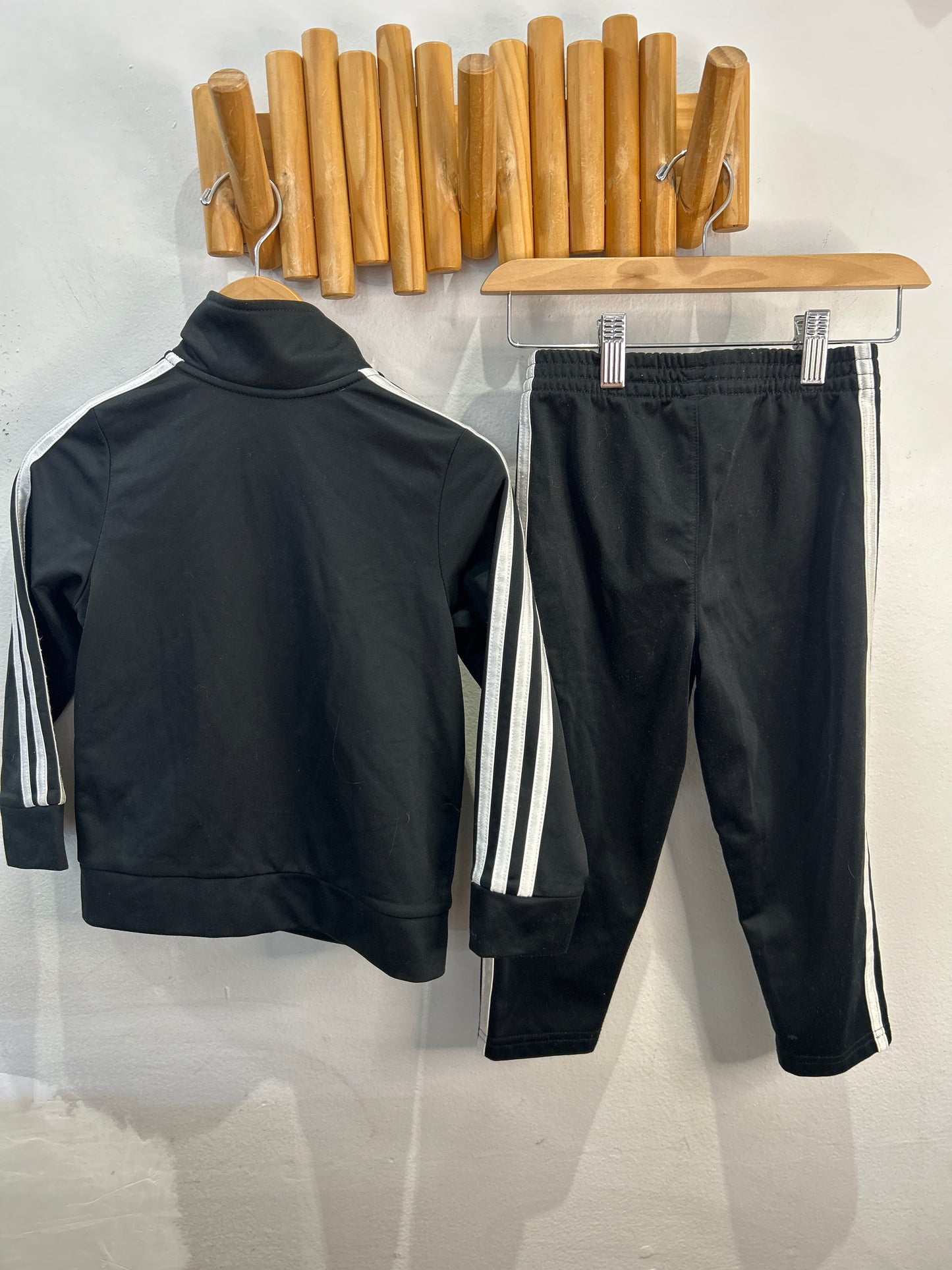Adidas side stripe track suit 3y