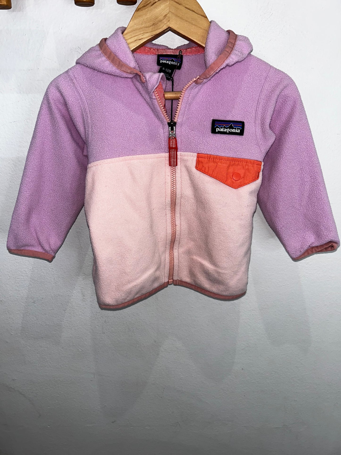 Patagonia fleece pink jacket 6-12m