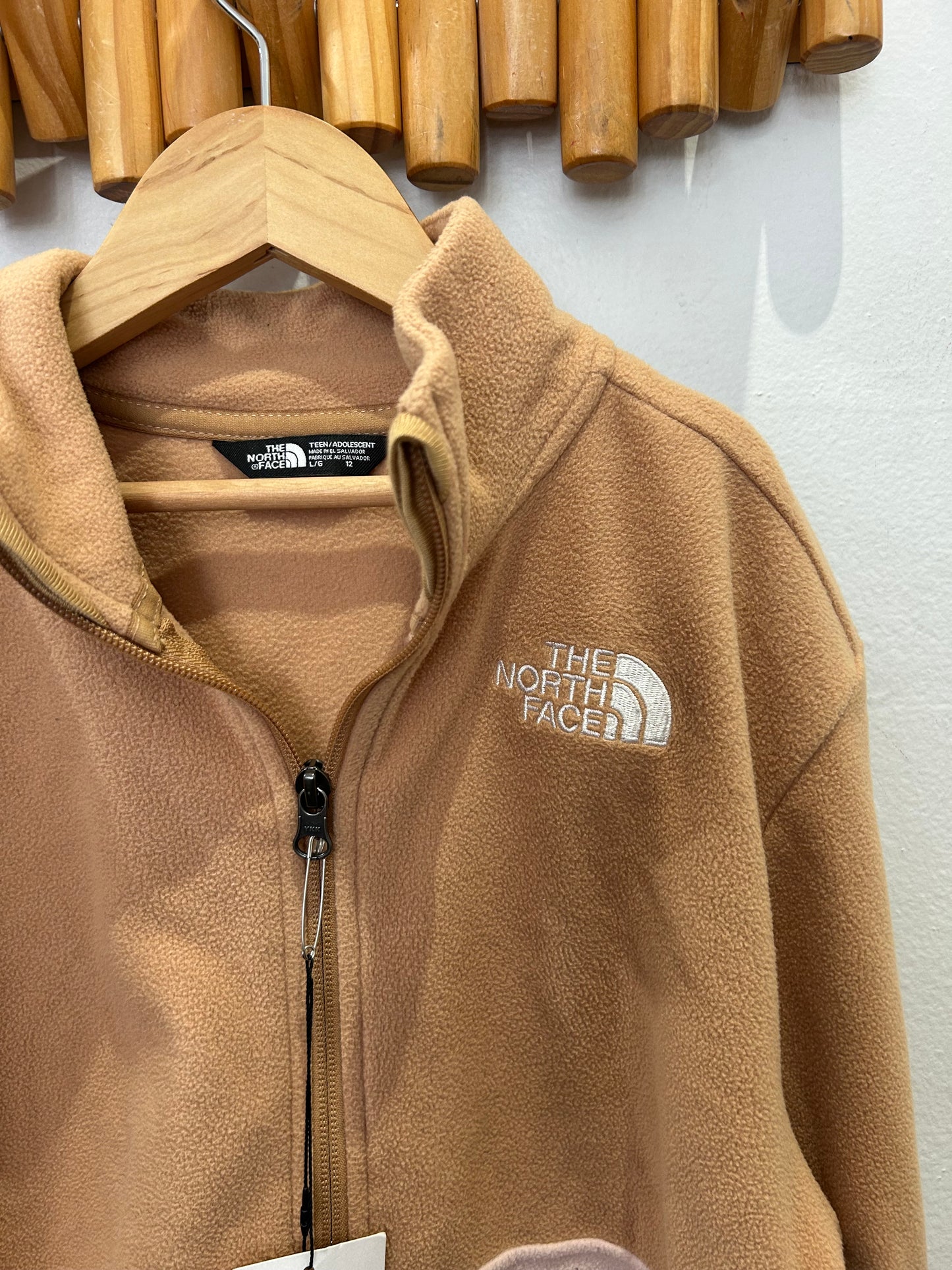 The North Face beige and pink fleece 12y