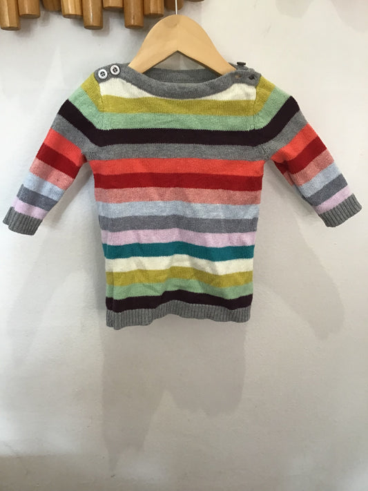 Striped sweater dress 3-6m