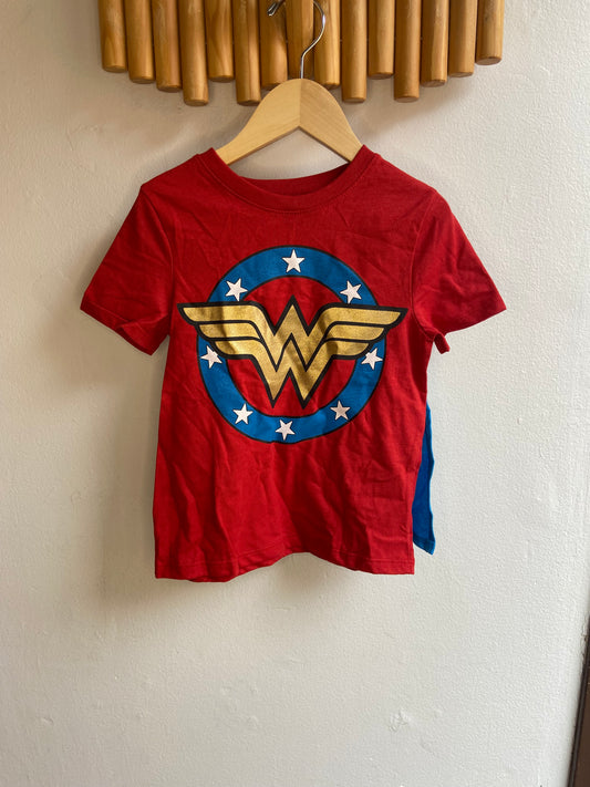 Wonderwoman tee w cape 4y