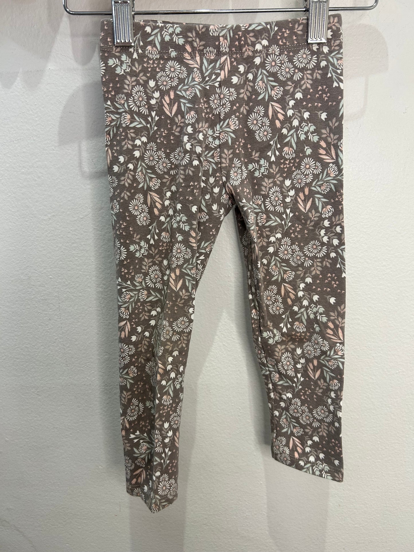 Brown floral leggings 12-18m