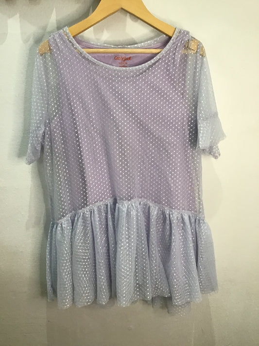 Purple glittery a-line 14y