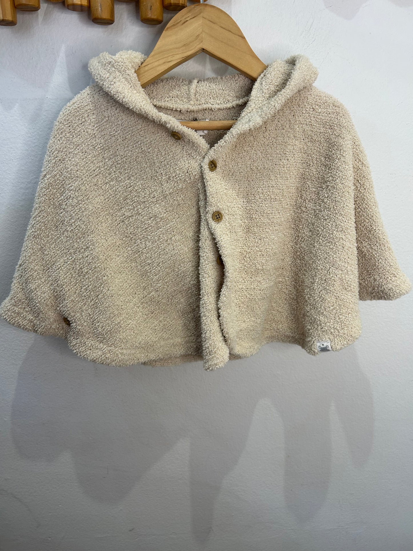 Cream teddy sweater 0-6m