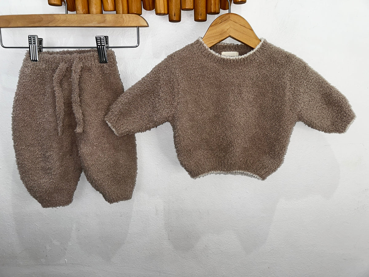 7am beige sweater set 1-3m