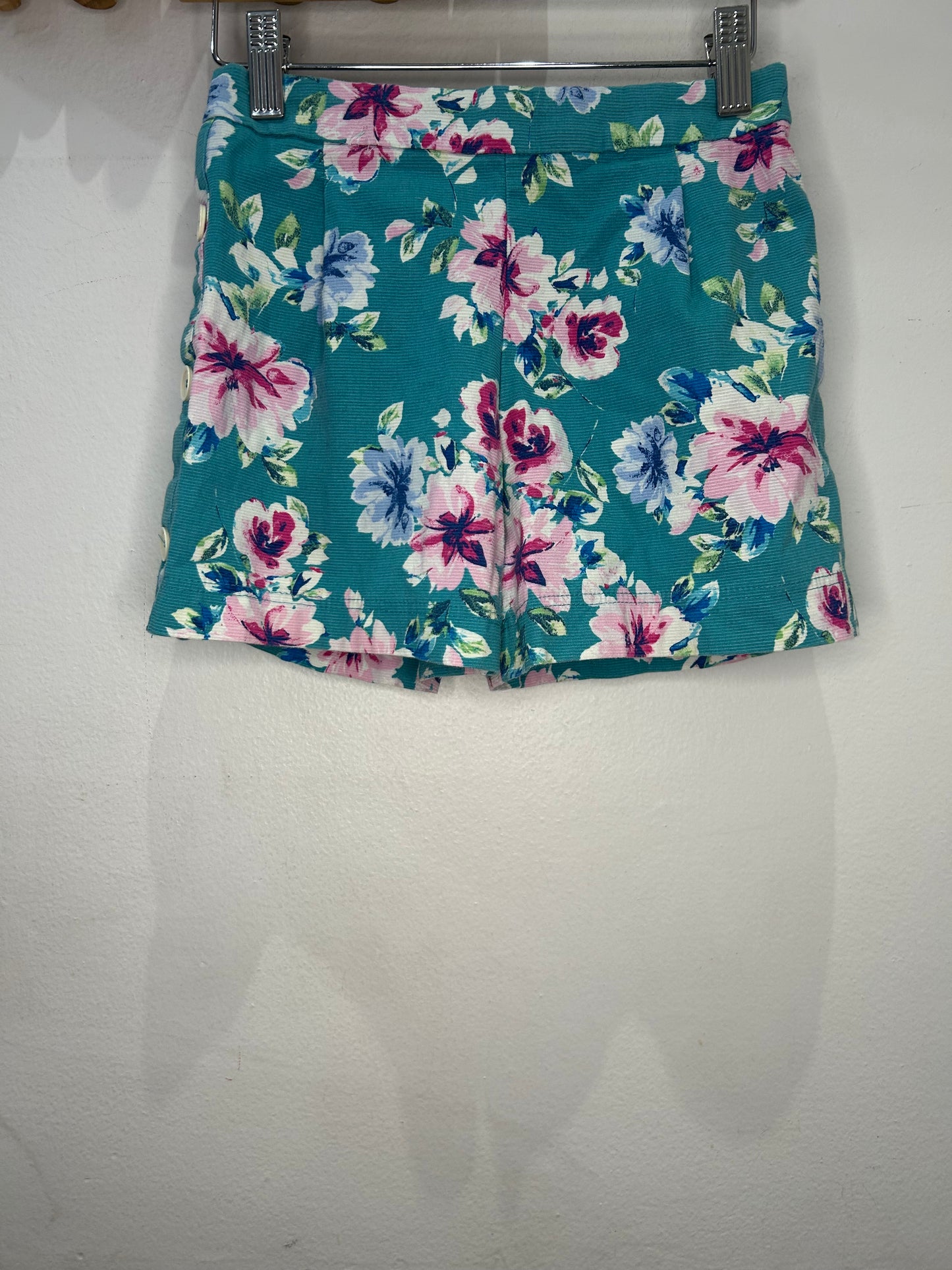 Teal floral shorts 10y
