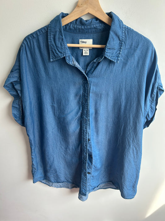 Chambray short sleeve shirt XXL