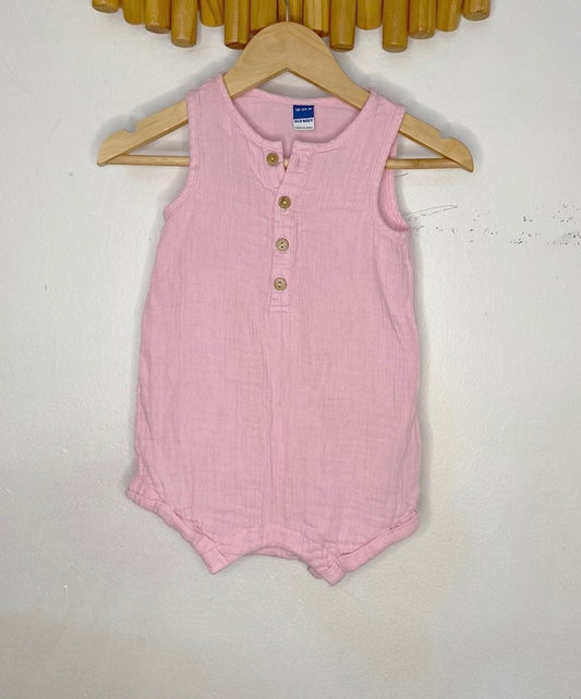 Soft pink shorty romper 18-24m