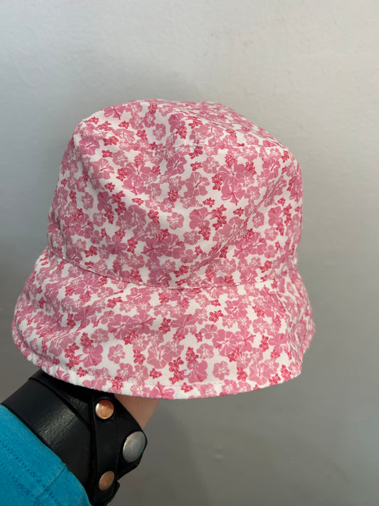 Pink floral hat 2-3y