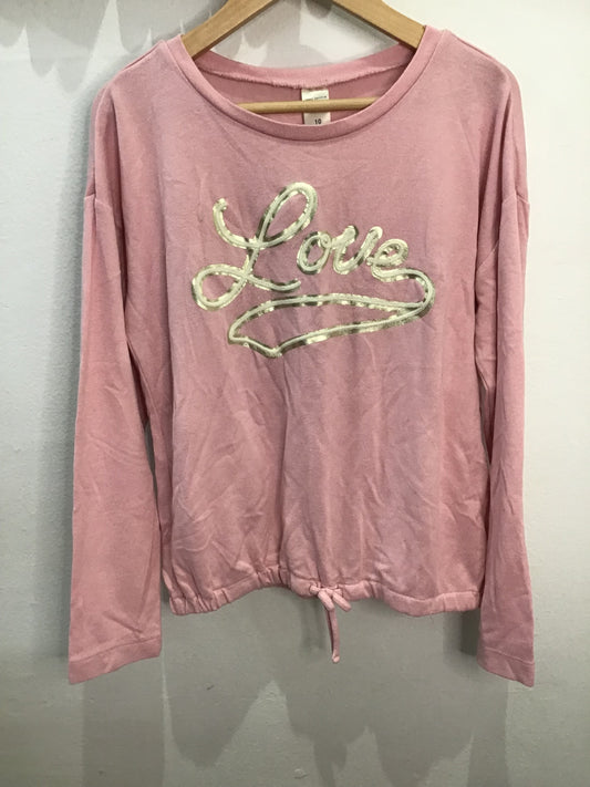 Pink knit love longsleeve 10y