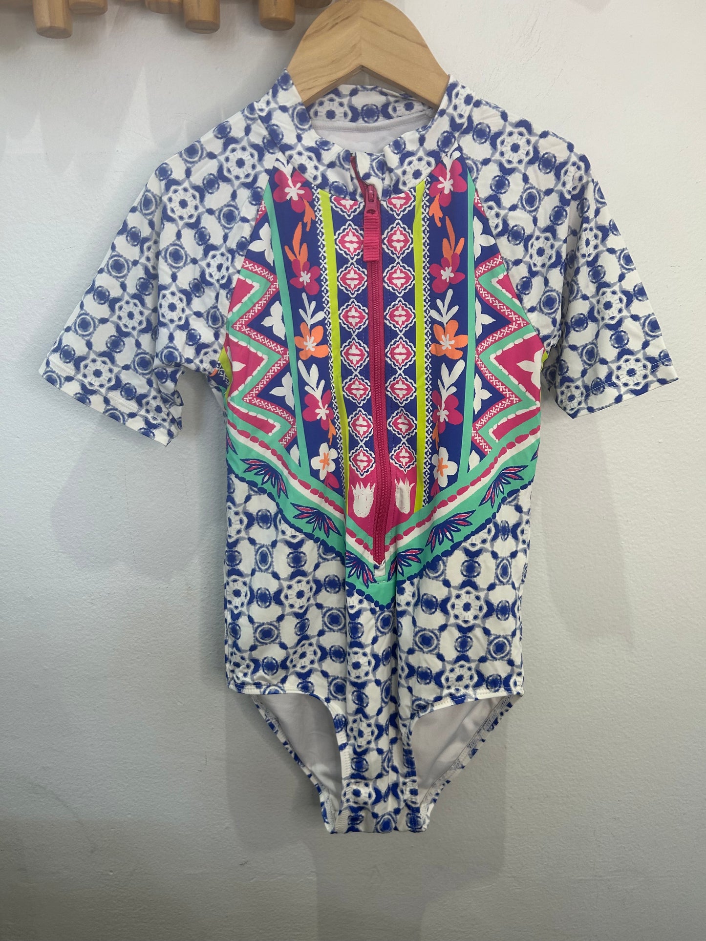 Multi-pattern swimsuit 7y