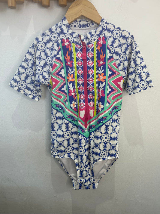 Multi-pattern swimsuit 7y