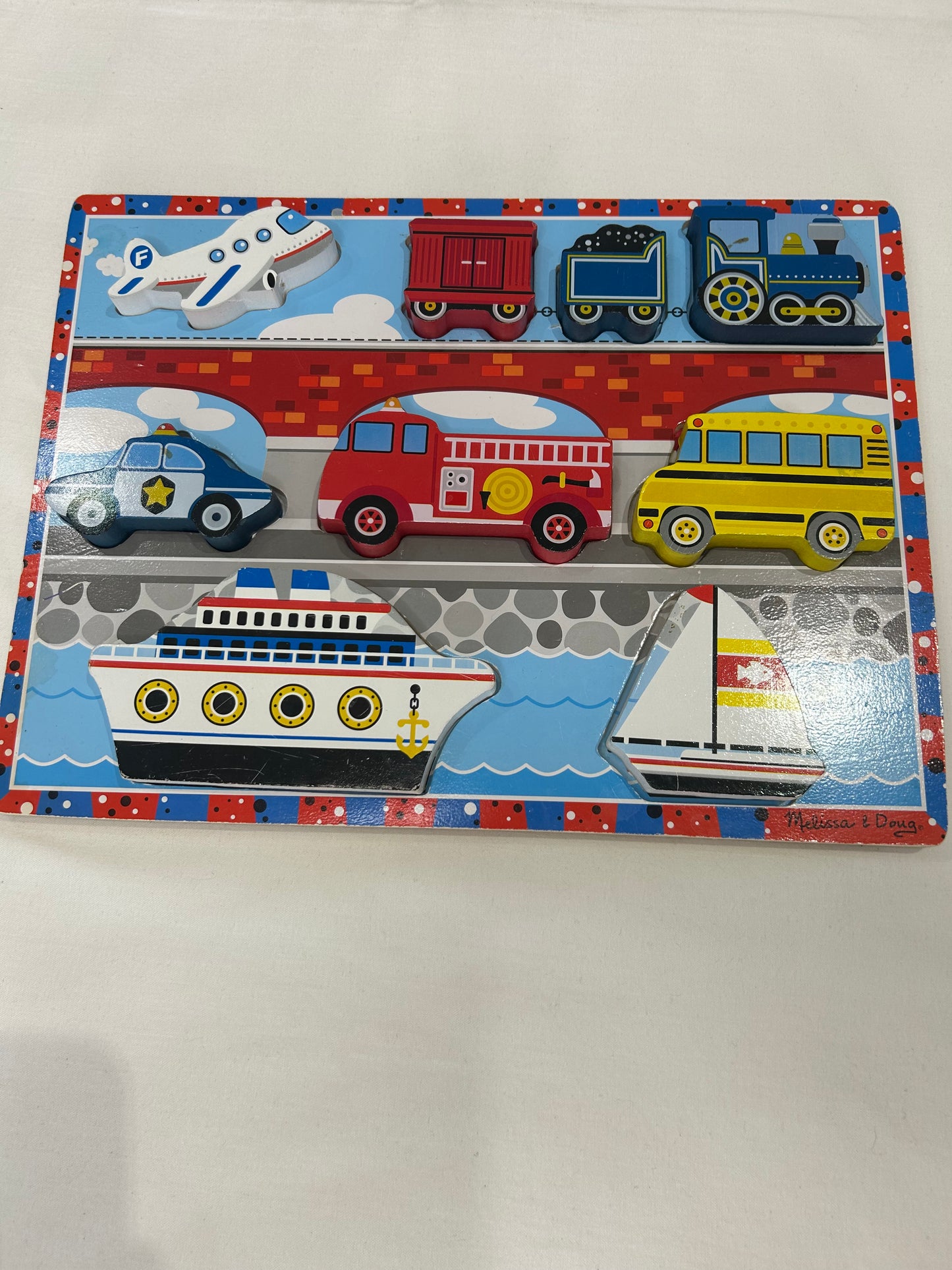 Melissa & Doug transportation wooden puzzle