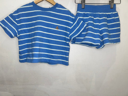 Blue stripe terry set 2y
