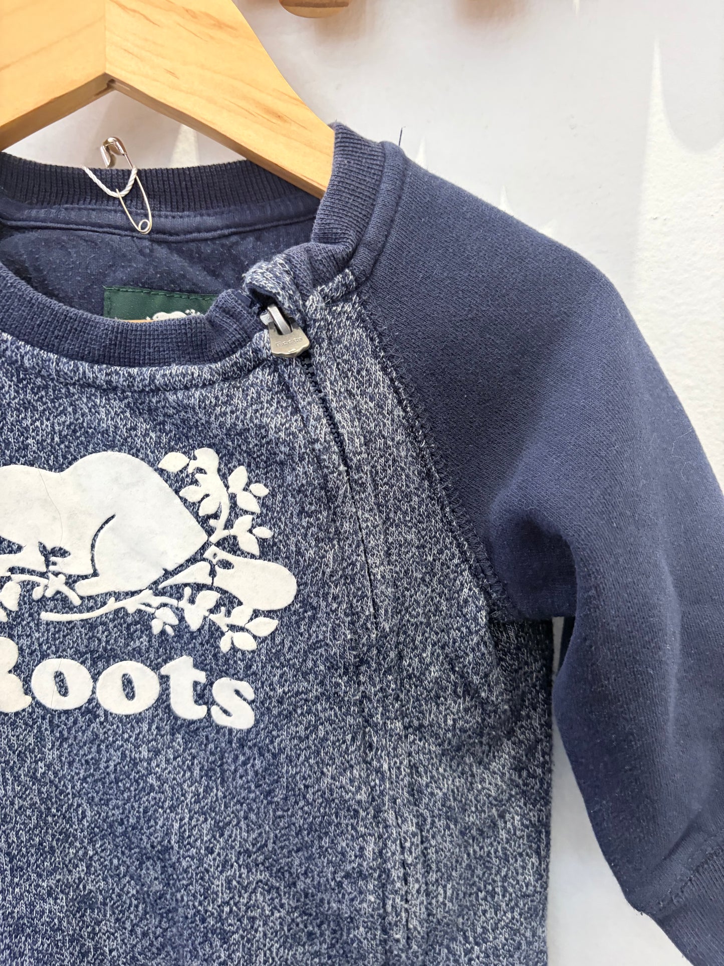 Roots blue romper 6-12m