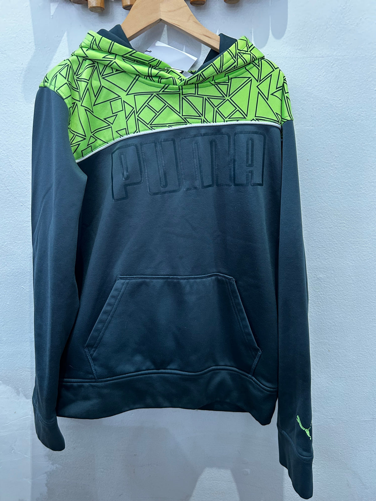 Puma lime green hoodie 14-16y