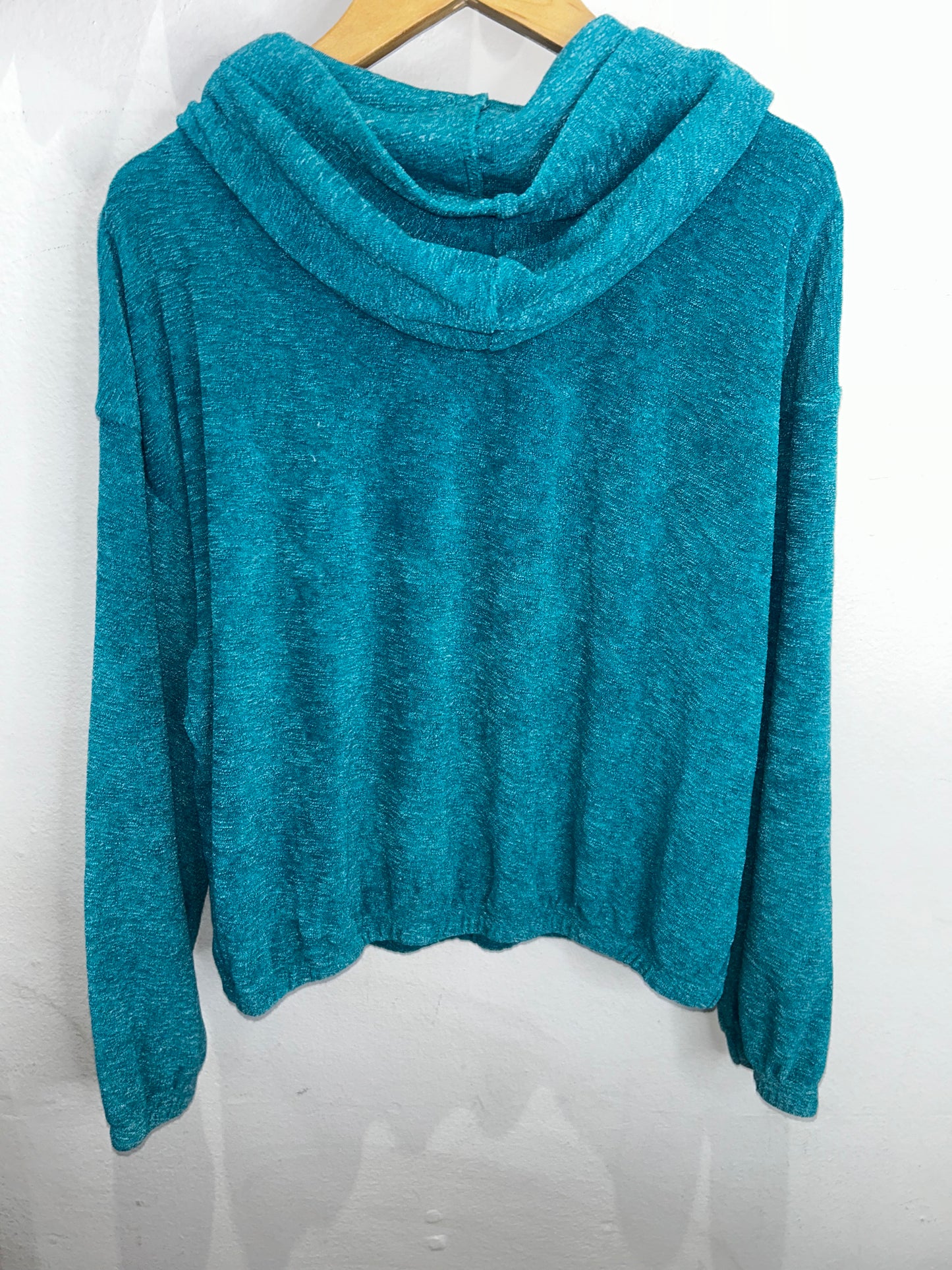 Teal terry hoodie 10-12y