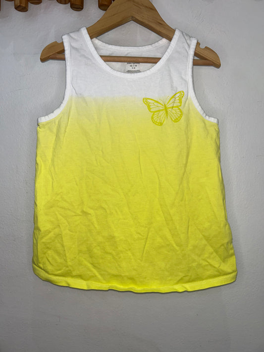 Yellow butterfly tanktop 7-8y