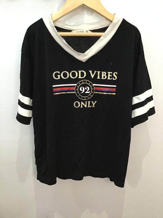 Tee V-neck good vibes - adult S
