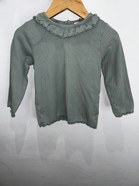 Sage ribbed collared longsleeve 18-24m