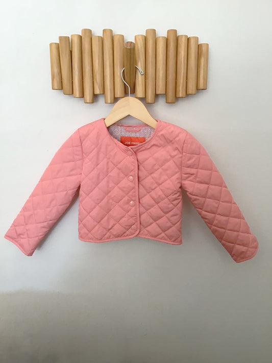 Pink quilted lightweight jacket 3y