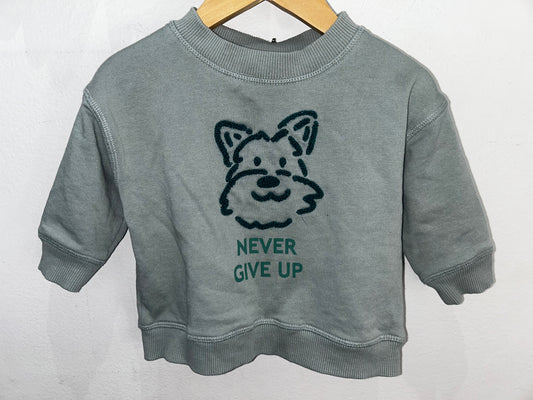 Never give up pullover 6-9m