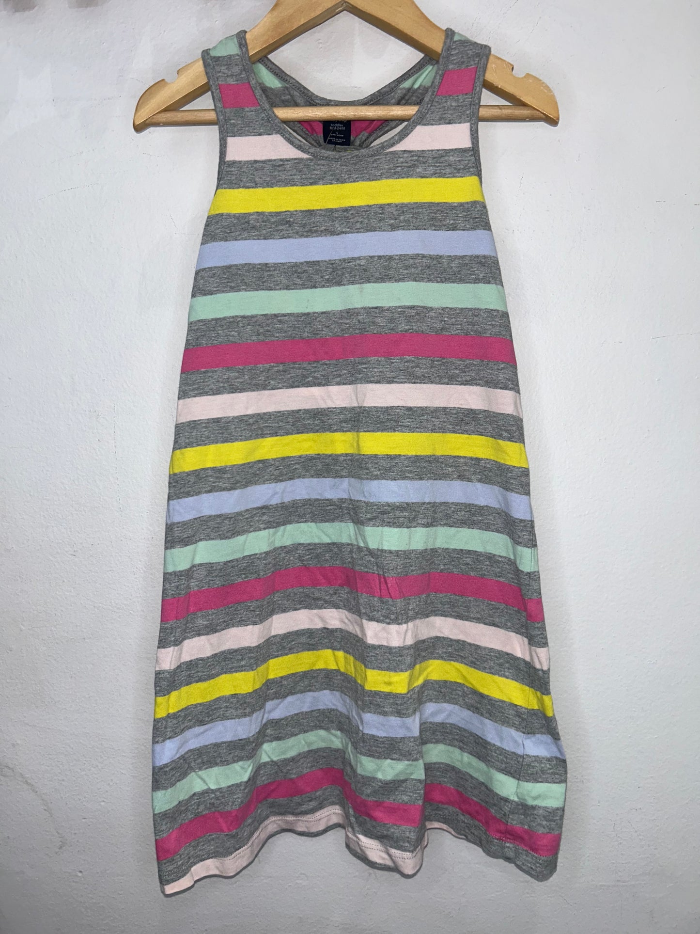 Grey striped tanktop dress 5y