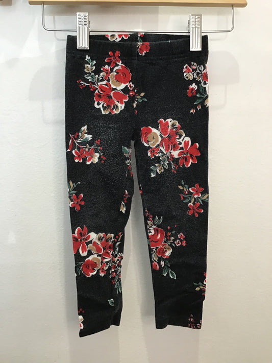 Leggings blue w pink flowers 18-24m