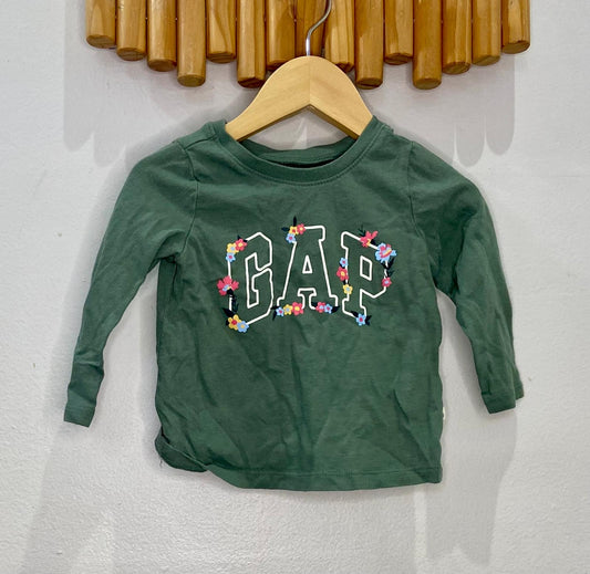 Gap green long sleeve 6-12m