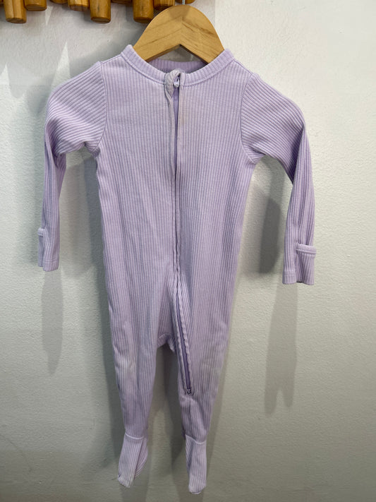 Lavender ribbed sleeper 6-9m