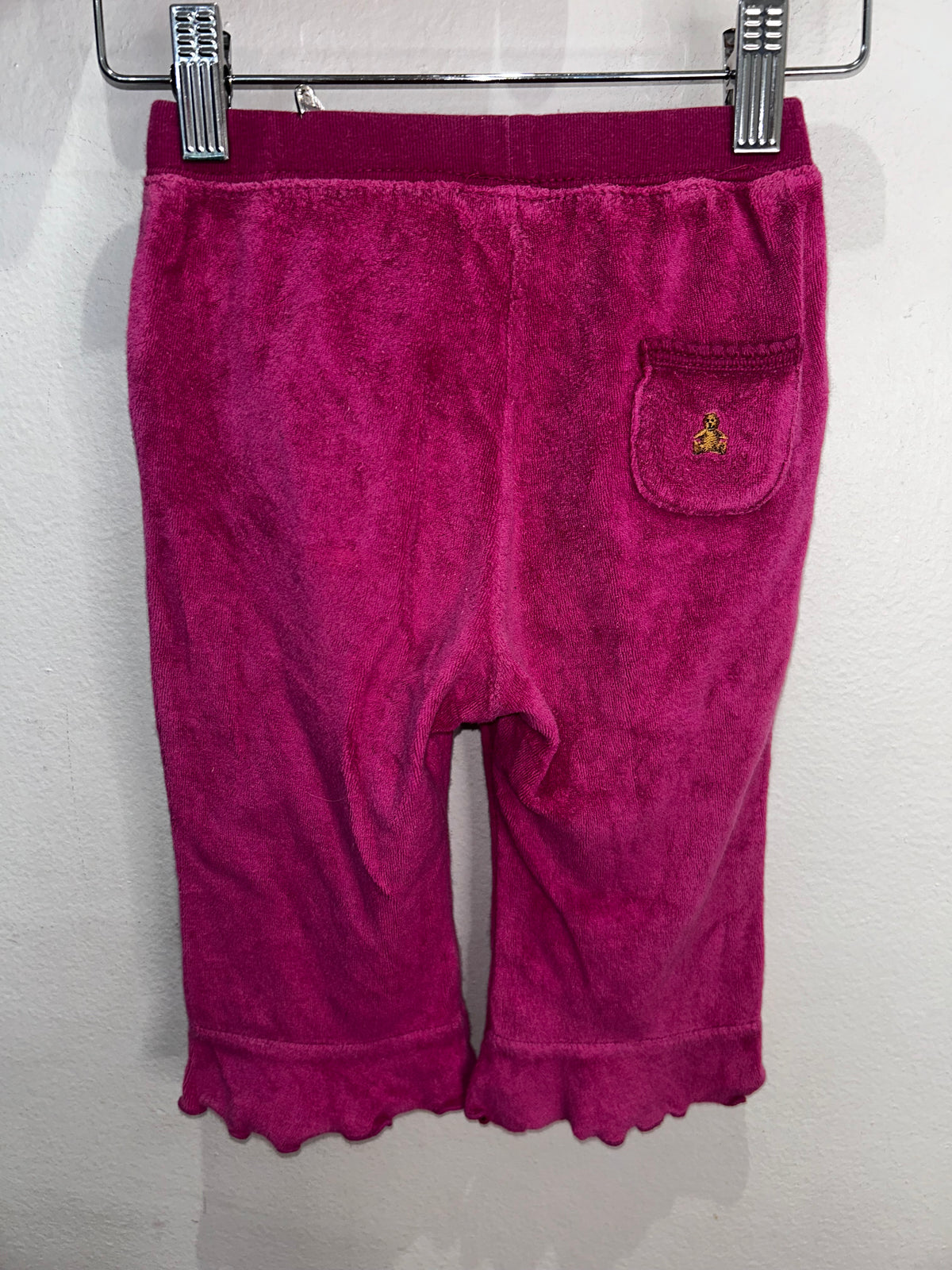 Pink frilly terry pants 12-18m