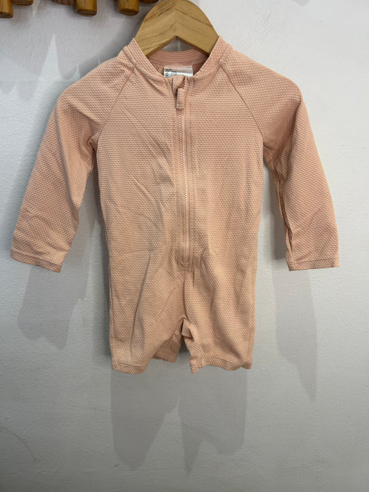 Pink texture swimsuit 6-12m