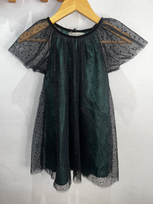 Black sparkly tulle blouse 5y NEW