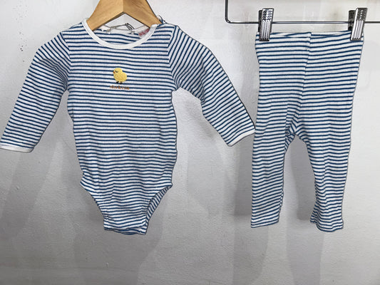 Baby chick stripes set 6-9m