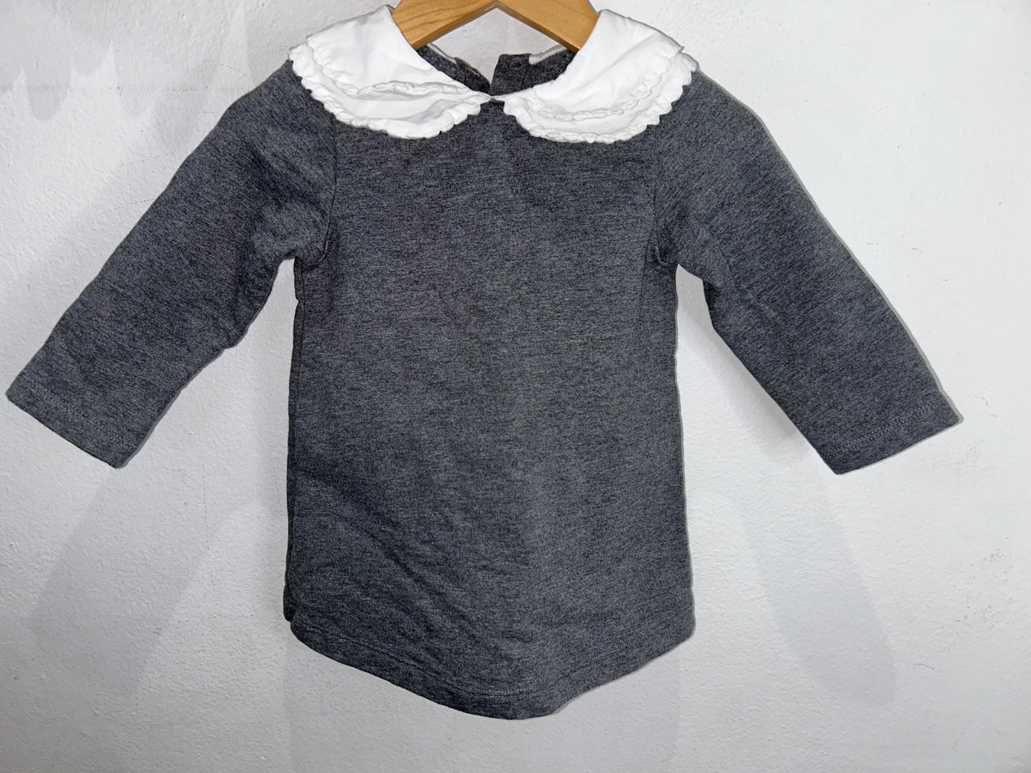 Jacadi grey collar dress 12-18m